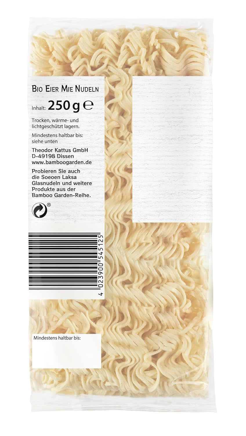 Tăiței cu ouă și mie organice din Bamboo Garden, 250g (Designul ambalajului poate varia)