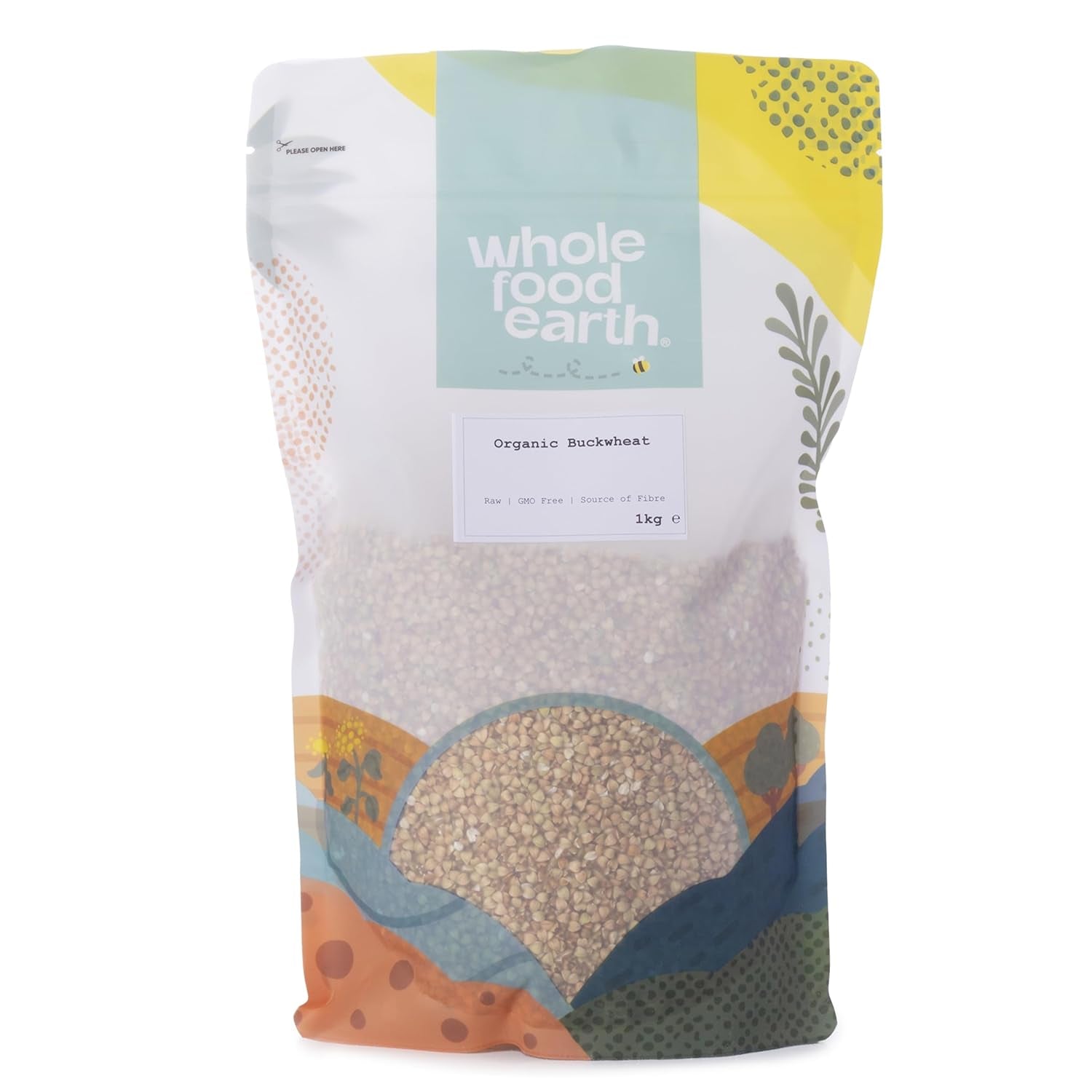 Hrișcă organică Wholefood Earth – 3 kg – fără OMG – vegană – bogată în fibre – certificată organic