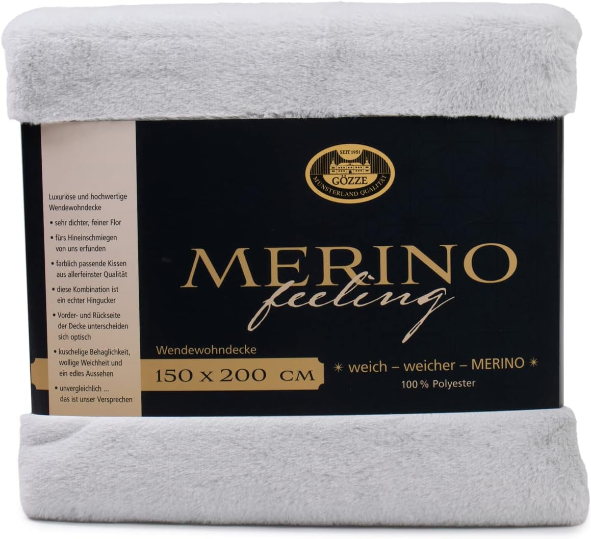 Gözze - Pătură confortabilă, Reversibilă, Densitate mare 600 G/M², 150 X 200 Cm - Verde închis Paturi si Cuverturi Besuche den GÃ¶zze-Store argint 150 X 200 Cm