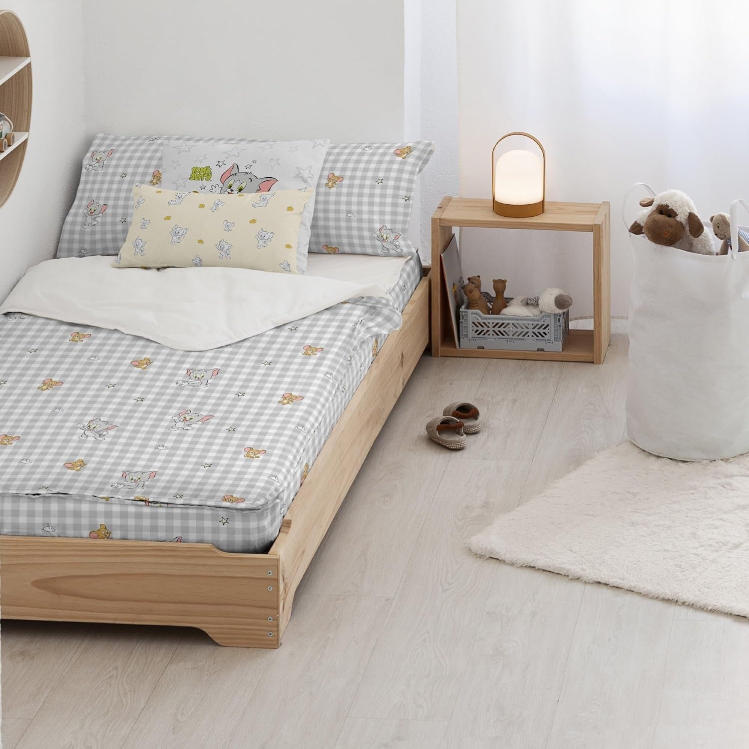Belum | Plapumă 100% bumbac, model Tom Jerry Vichy, pentru paturi late de 90 cm (90 X 200 cm) Plapumi si pilote Naty Shop Tom Jerry Vichy Complet
