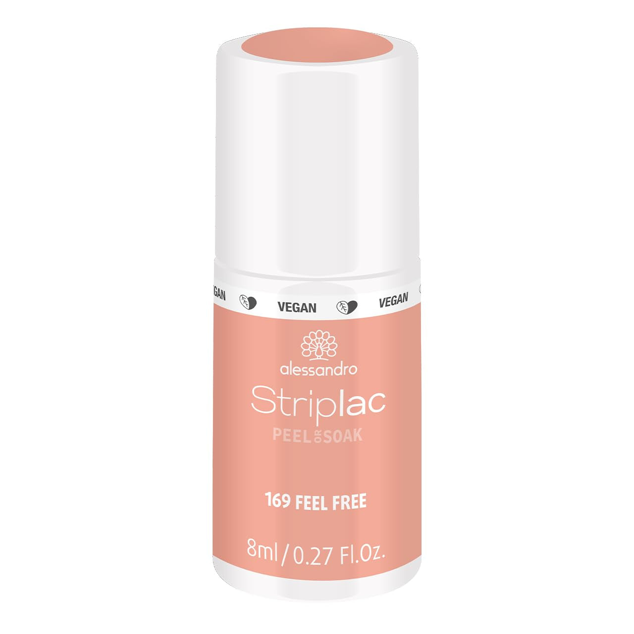 Oja UV alessandro Striplac Coral Sunshine – Delicată și de lungă durată – Îndepărtare ușoară datorită tehnologiei de îndepărtare – Vegană și cruelty-free – 8 ml