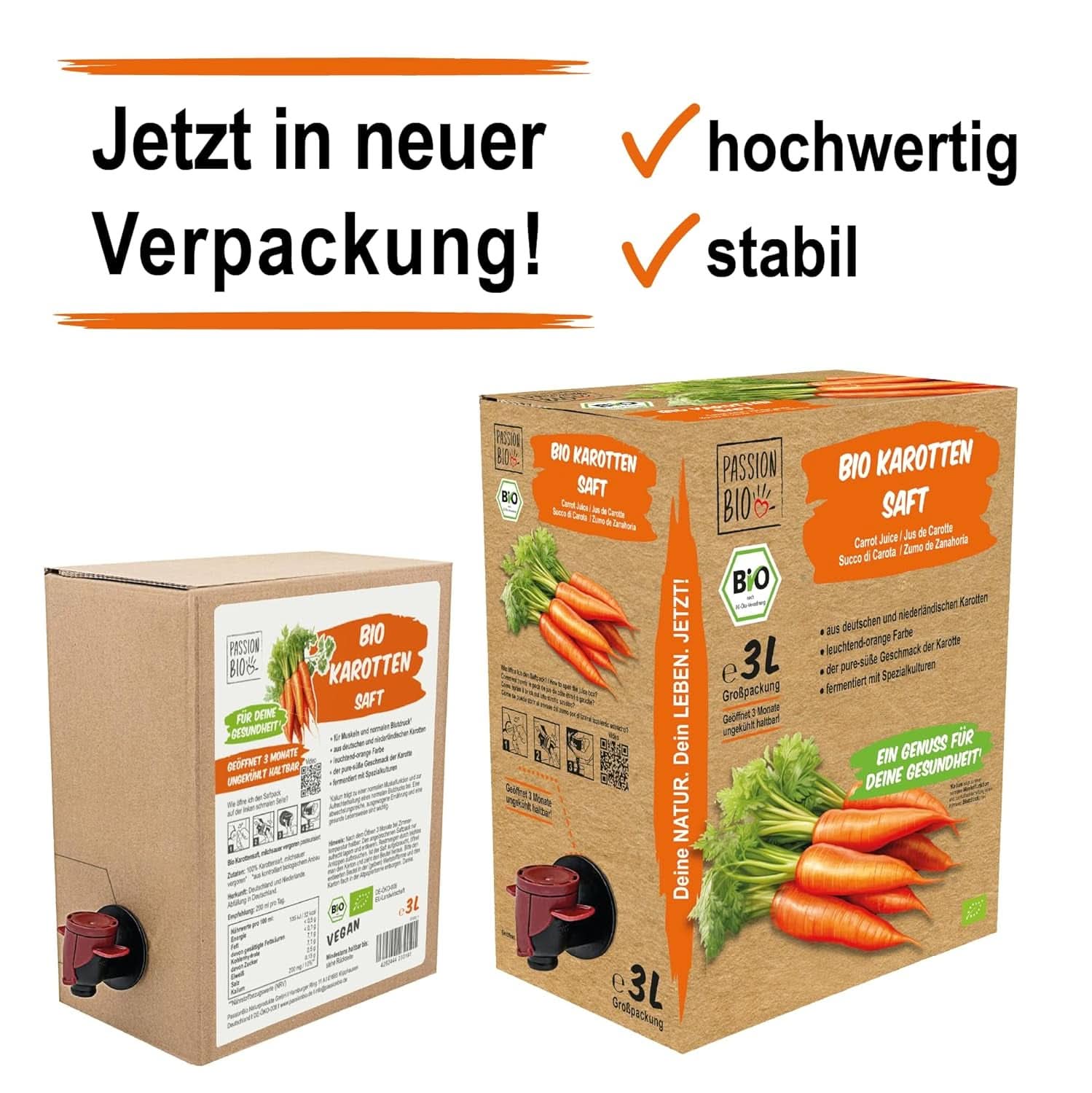 Suc organic de morcovi - Fabricat din morcovi germani și olandezi, 3 litri Bauturi fara alcool Naty Shop