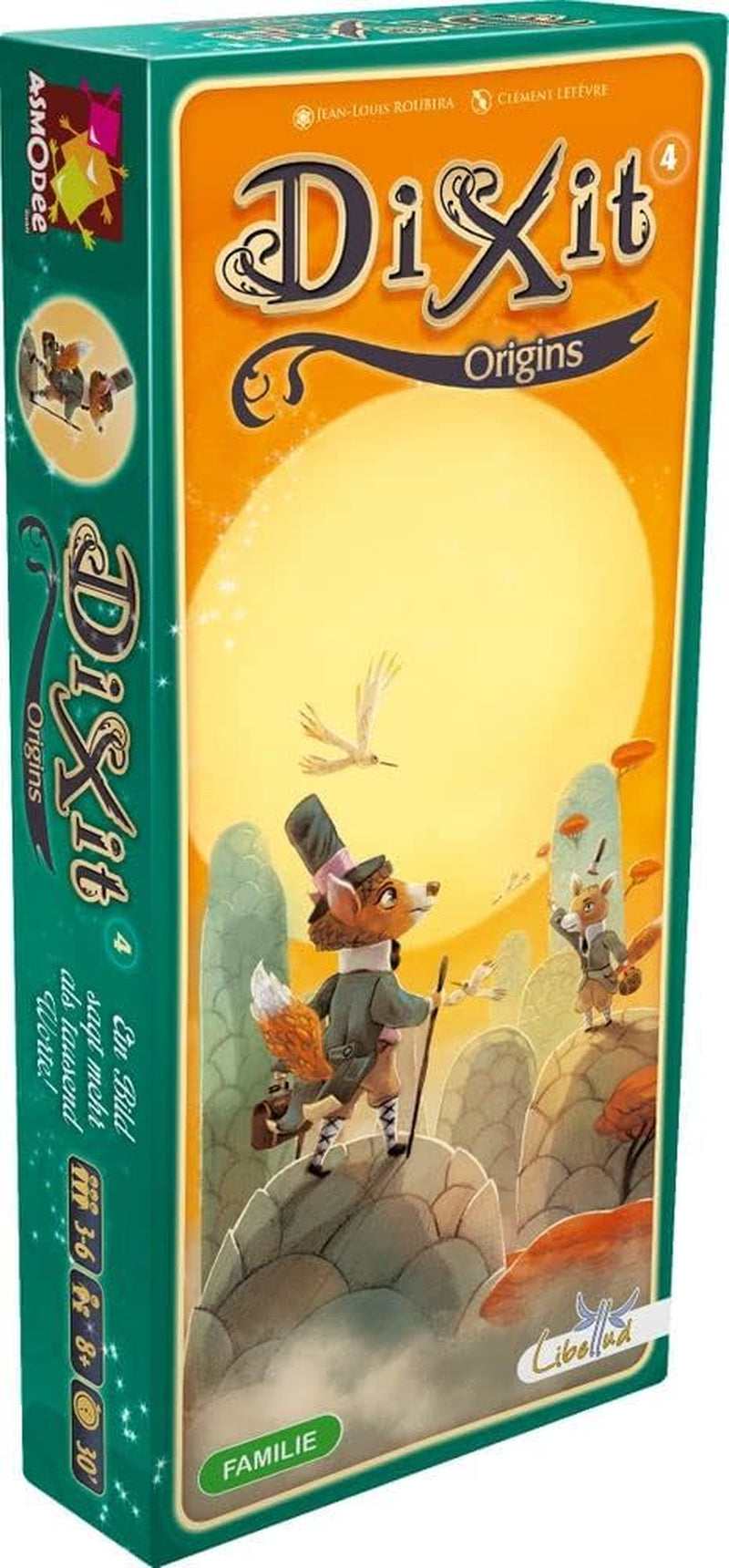 Asmodee, Dixit, versiune germană, joc de bază, O imagine valorează cât o mie de cuvinte, joc creativ de familie pentru 3-8 jucători cu vârsta de 8 ani și peste, Jocul anului 2010 cu o durată de joc de 30 de minute