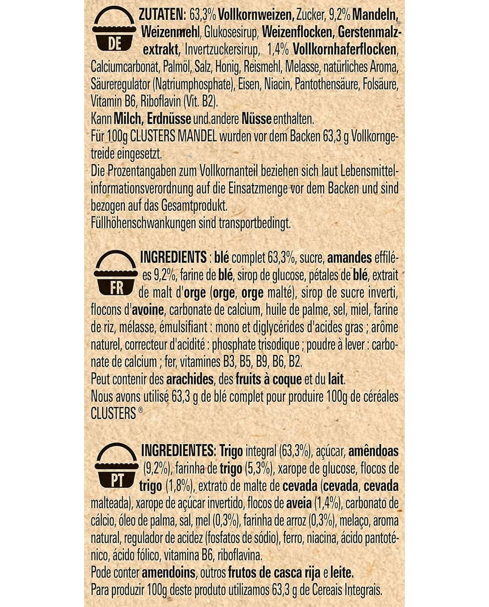 Clusters Migdale, cereale pentru un mic dejun delicios cu fulgi crocanți de migdale, 325 grame Naty Shop