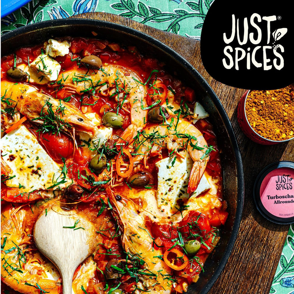 Just Spices Turbo Scharfer Allrounder I Mehr Wumms für jedes Gericht mit dreifach Chili I Gewürzdose, 61 g