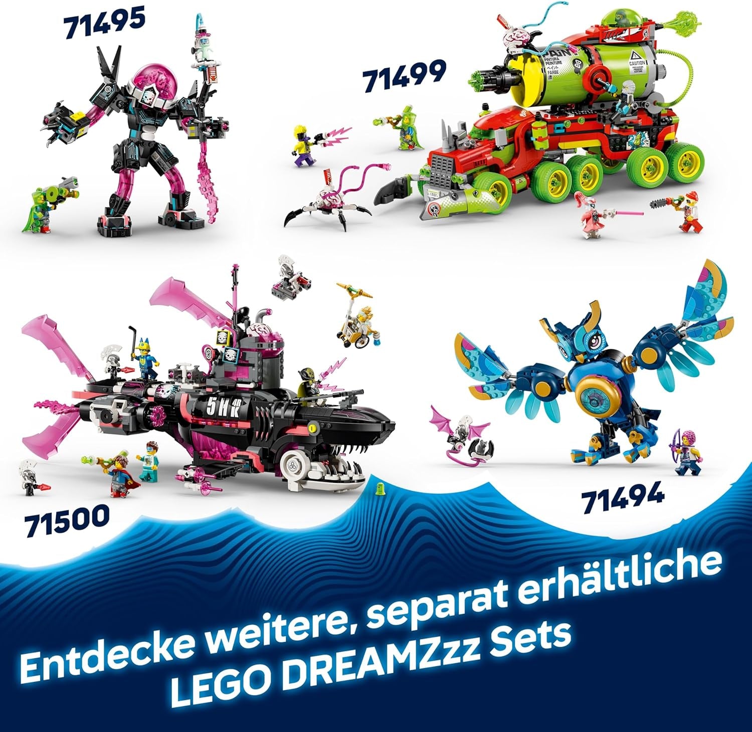 LEGO DREAMZzz Mateos Feuer-Chamäleon - Tierfigur, die Sich in EIN Spielzeug Jet & Mech oder einen Wächter verwandelt - Bauset für Mädchen und Jungen ab 7 Jahren inkl. 2 Minifiguren - Geschenk 71492