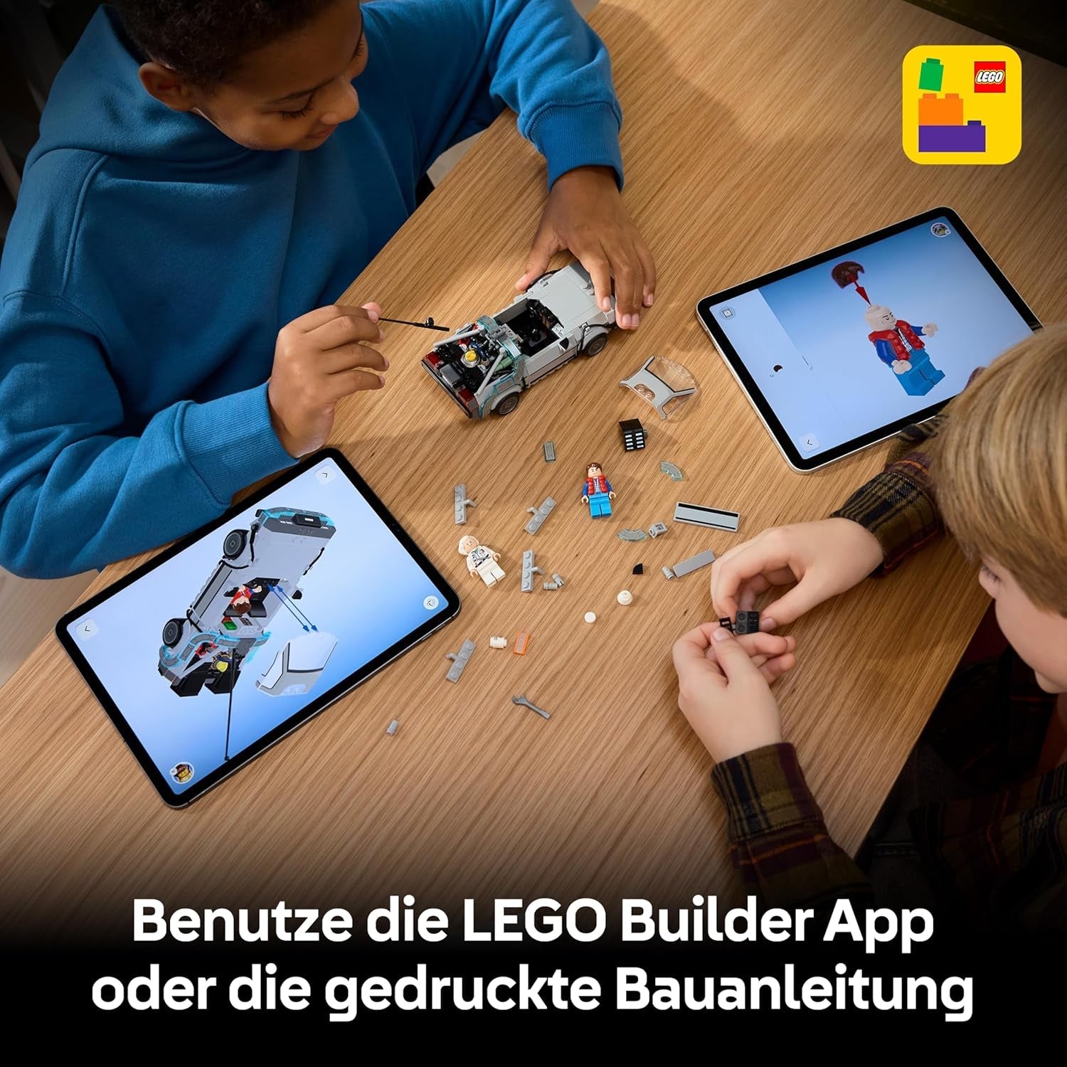 LEGO Speed Champions Zeitmaschine aus Zurück in die Zukunft - Kinder Spielzeug mit Automodell und 2 Minifiguren - Marty McFly und Doc Brown - Kreatives Geschenk für Kinder ab 9 Jahren - 77256