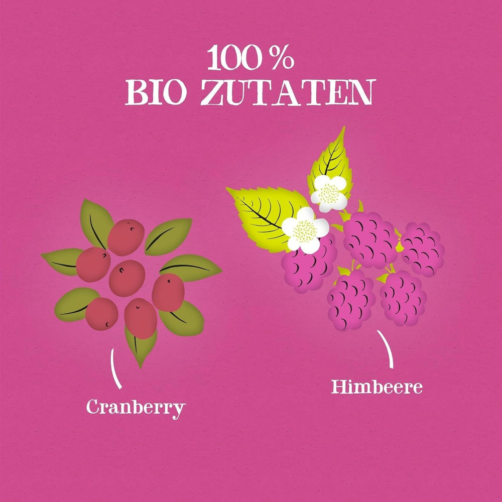 4Er Pack CUPPER Ceai de fructe bio „Cranberry &amp; Raspberry Infusion”, 4X20 pliculețe de ceai nealbe, ecologic, comerț echitabil