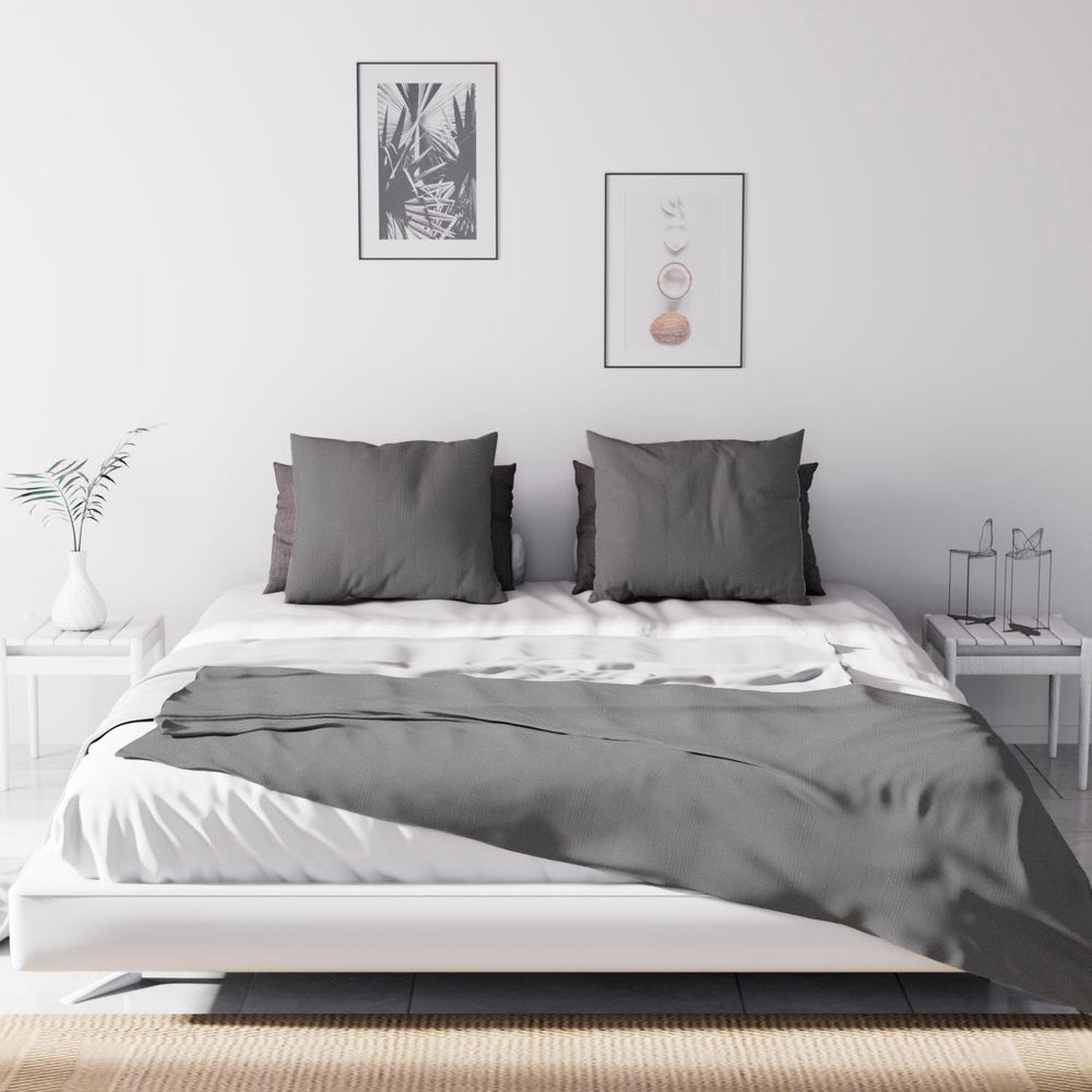 Soleil D'Ocre Adele, Acoperire Zigzag, Aruncată de pe canapea, Polycoton, Gri, 220 X 240 Cm Plapumi si pilote Naty Shop