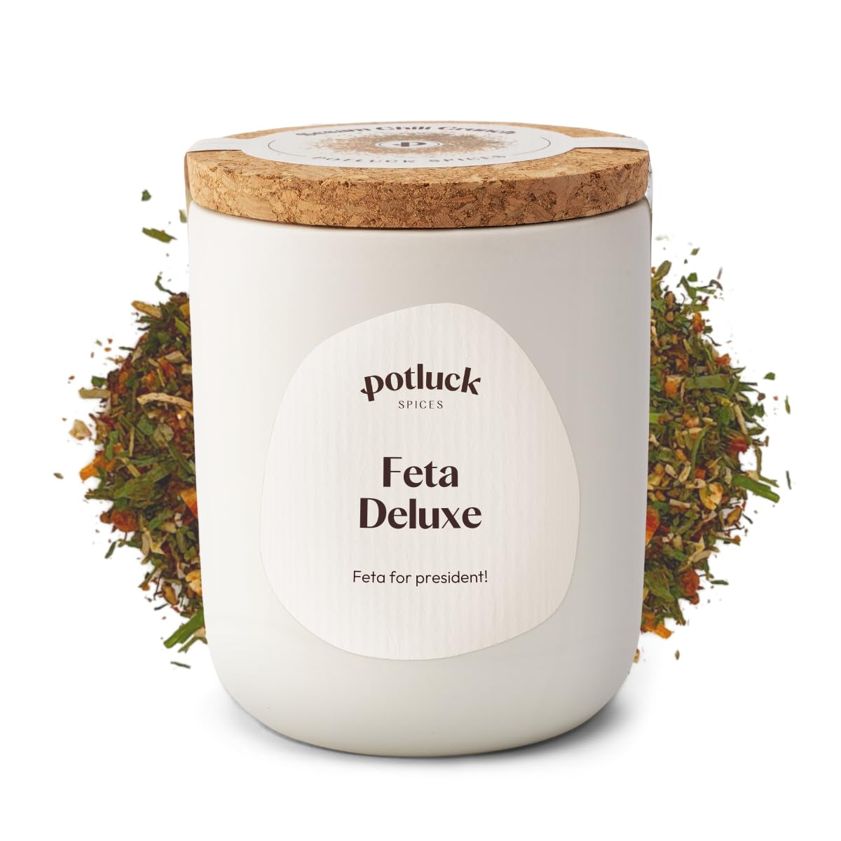 Potluck | Feta Gewürz | Gewürzmischung im Keramiktopf | 50g | Mit natürlichen Inhaltsstoffen