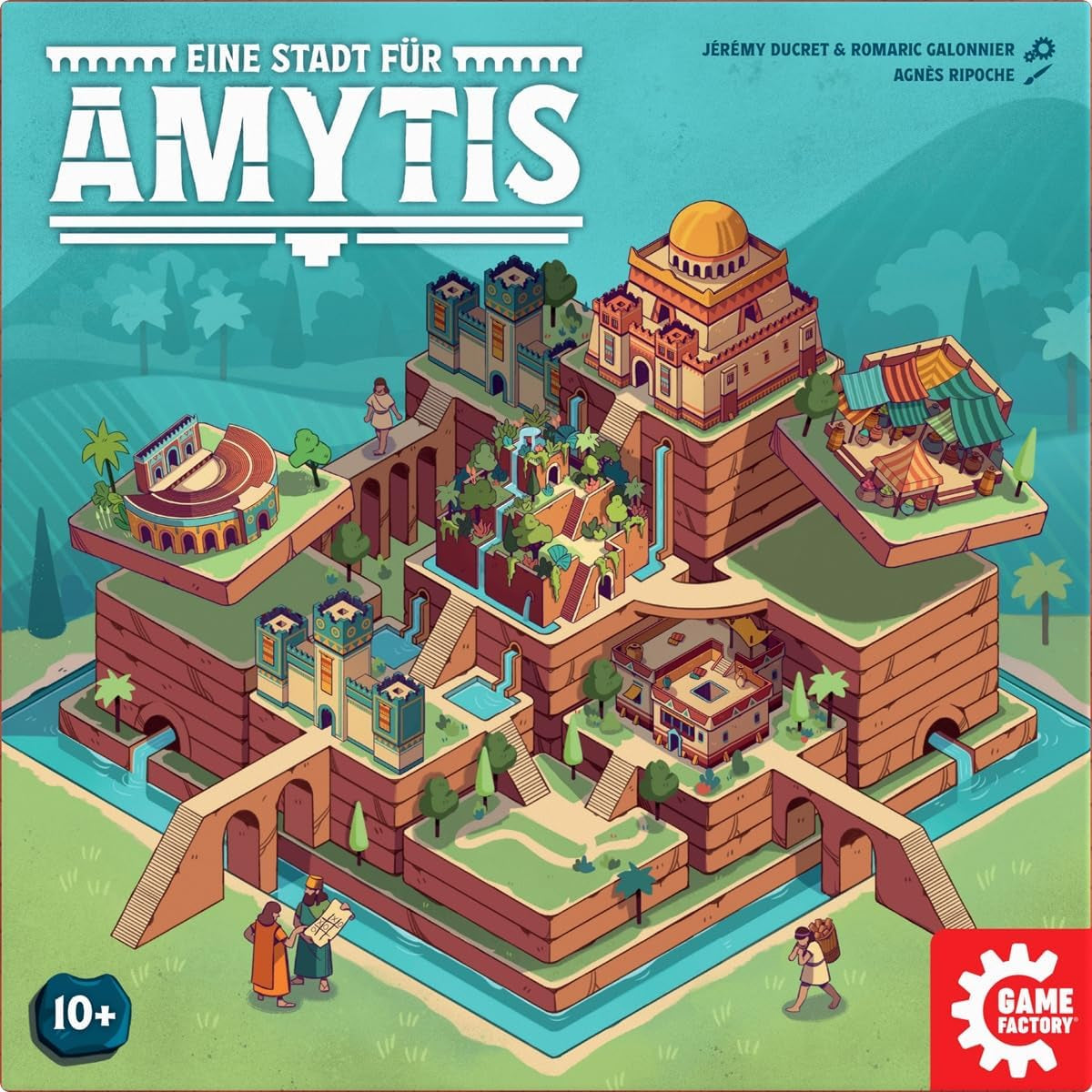 Game Factory 646044 Un oraș pentru Amytis, joc captivant de dueluri, joc tactic pentru 2 jucători cu vârsta de la 10 ani în sus, joc de societate pentru 2 jucători, joc de petrecere
