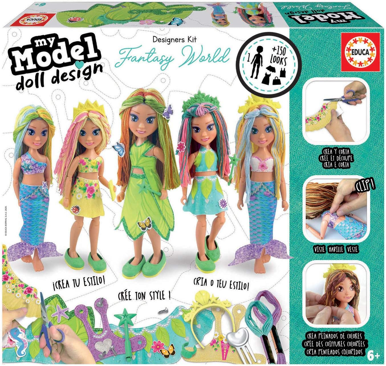 Educa 18368, My Model Doll Design Casual Puppe, DIY, Puppen selber Machen, Bastelset für Kinder ab 6 Jahren