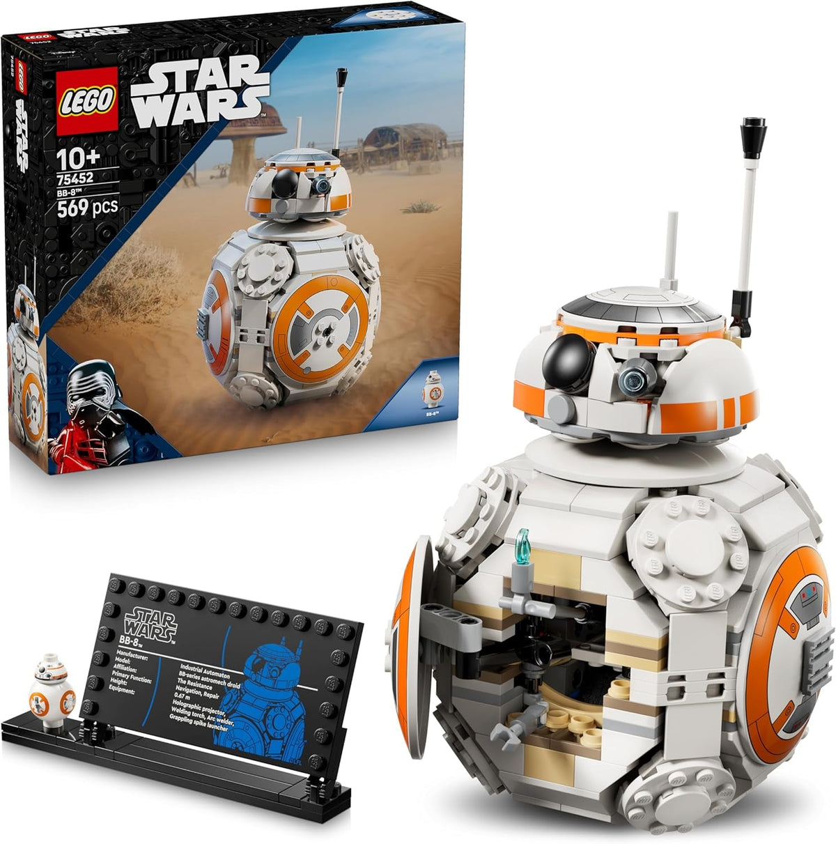 LEGO Star Wars 75452 Der Astromech-Droide BB-8 - Sammelbares 3D Modell zum Bauen und Ausstellen - DIY Deko - Geschenk zum Vatertag für alle Fans