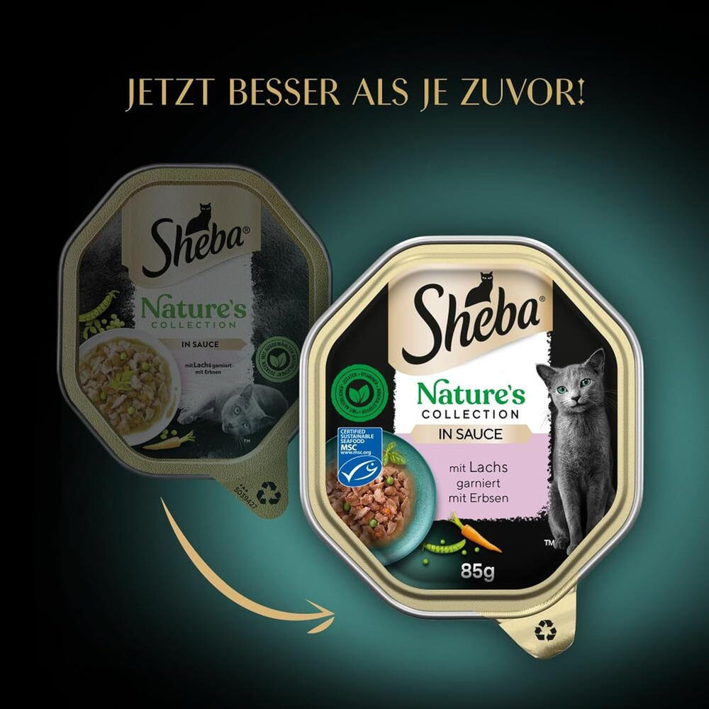 Hrană umedă pentru pisici SHEBA, Colecția Nature's în sos cu somon, 2 x 11 x 85g