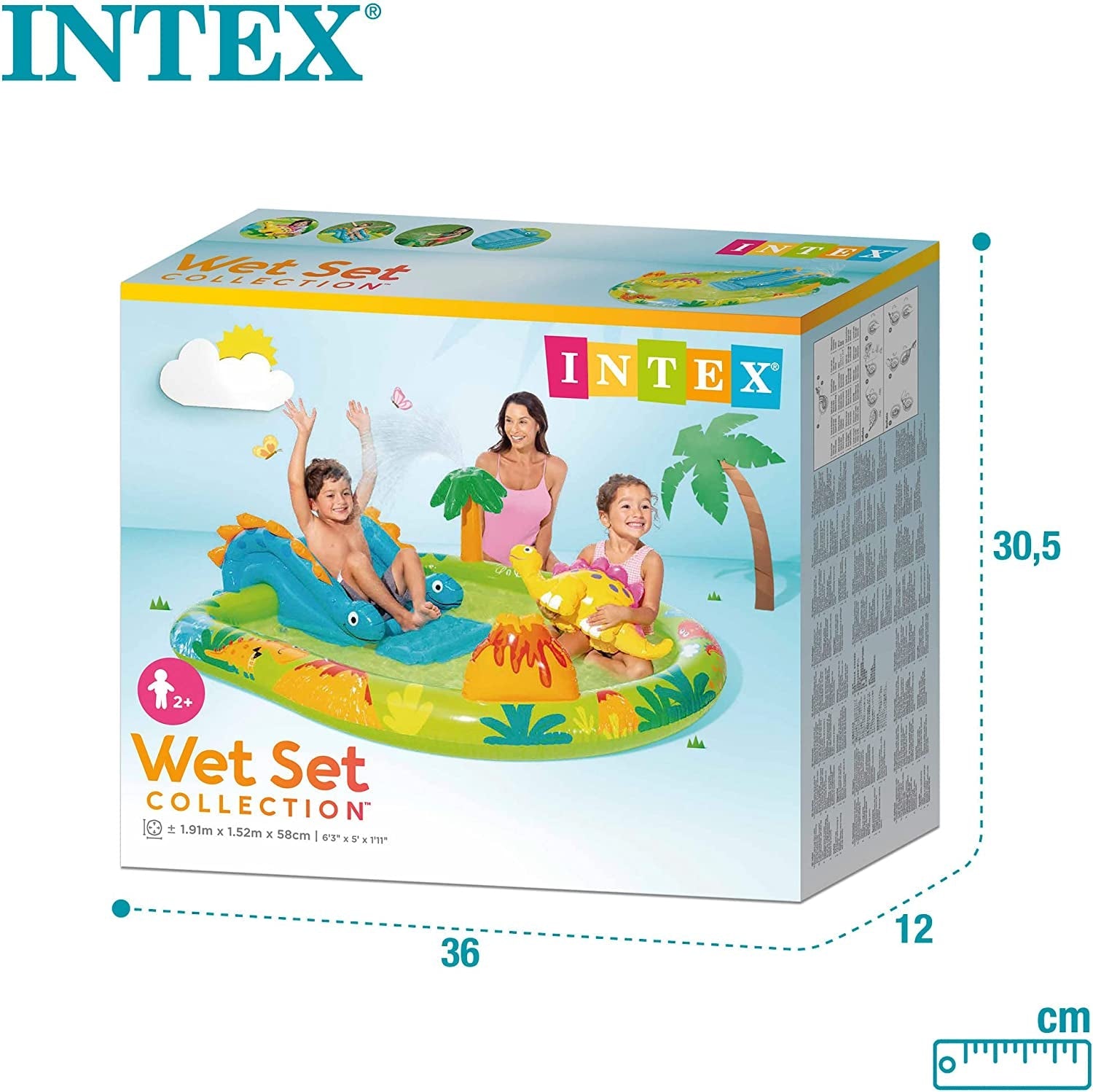 Loc de joacă gonflabil Intex 57166NP cu dinozauri mici, multicolor