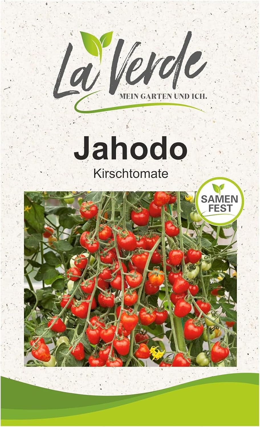 La Verde MEIN GARTEN UND ICH. Mini Tomatensamen Für Ca. 10 Pflanzen, Robuste Cherrytomate, Süß-Fruchtige Früchte, Saatgut Ohne Gentechnik