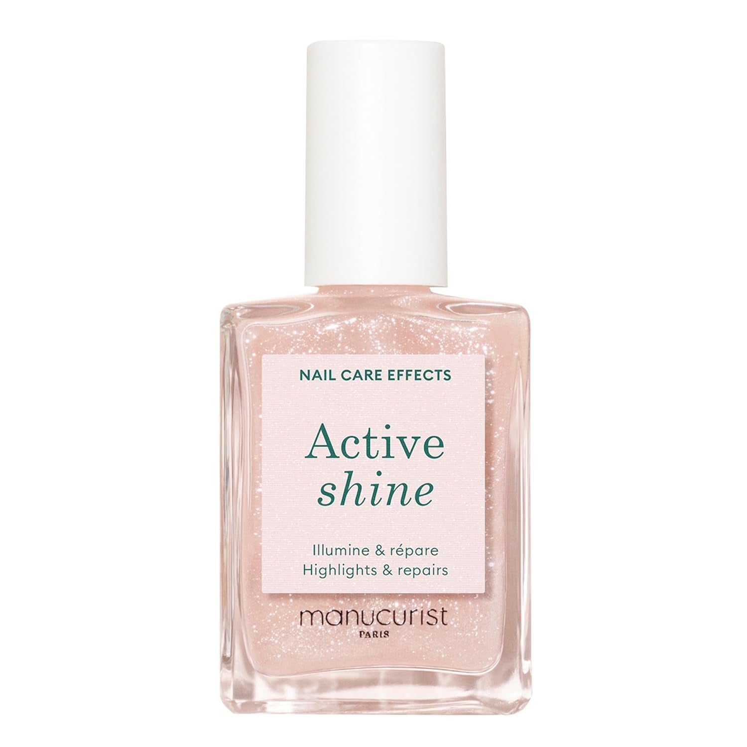 MANUCUIST Îngrijire Oja Repair Active Glow Raspberry (Roz) Bio-Based: Migdale dulci, Zmeură, Oja Hrănitoare și Lucioasă, Efect Roz Transparent - Oja Nude