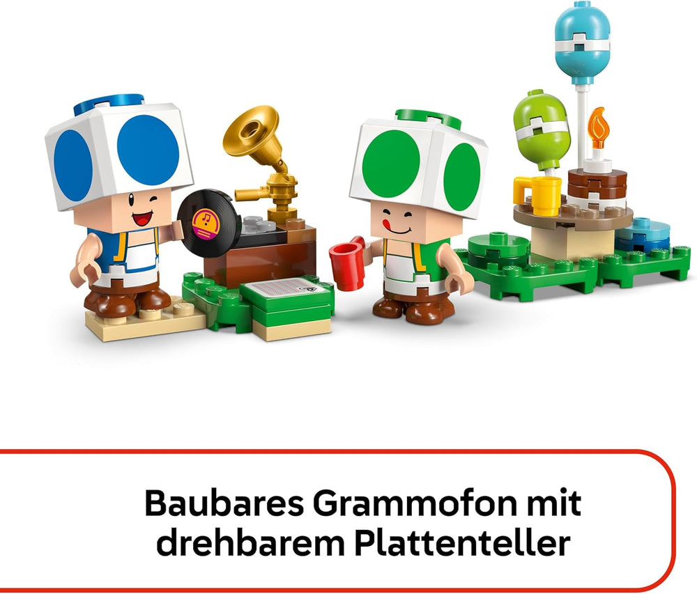 LEGO Super Mario Party bei Toads Haus - Interaktives Set mit 2 Figuren, Küche, Schlafzimmer & Picknicktisch - Kinder Spielset zum Bauen - Gamer Geschenk für Jungen & Mädchen ab 7 Jahren - 72041
