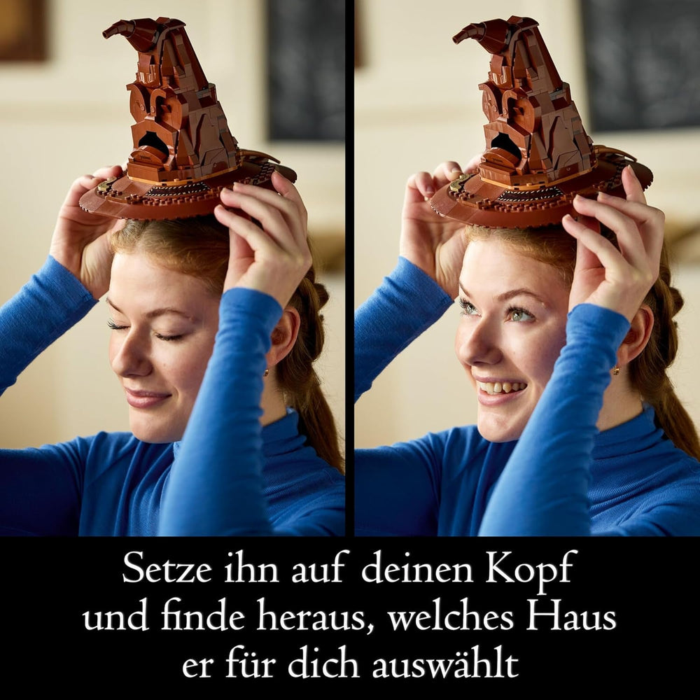 LEGO Harry Potter Der Sprechende Hut, Hogwarts-Modell für Erwachsene, Film-Geschenk für Frauen, Männer, Mama und Papa, mit zufälligen 31 Klangkombinationen, Sortiert Dich in Dein Hogwarts Haus 76429