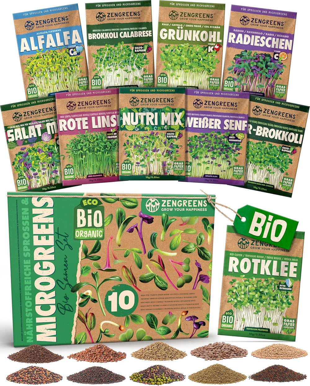 Semințe de busuioc organice într-un set de 6 - 6 semințe de busuioc pentru cultivare ușoară în grădină, balcon sau strat înălțat - semințe de plante - răsaduri