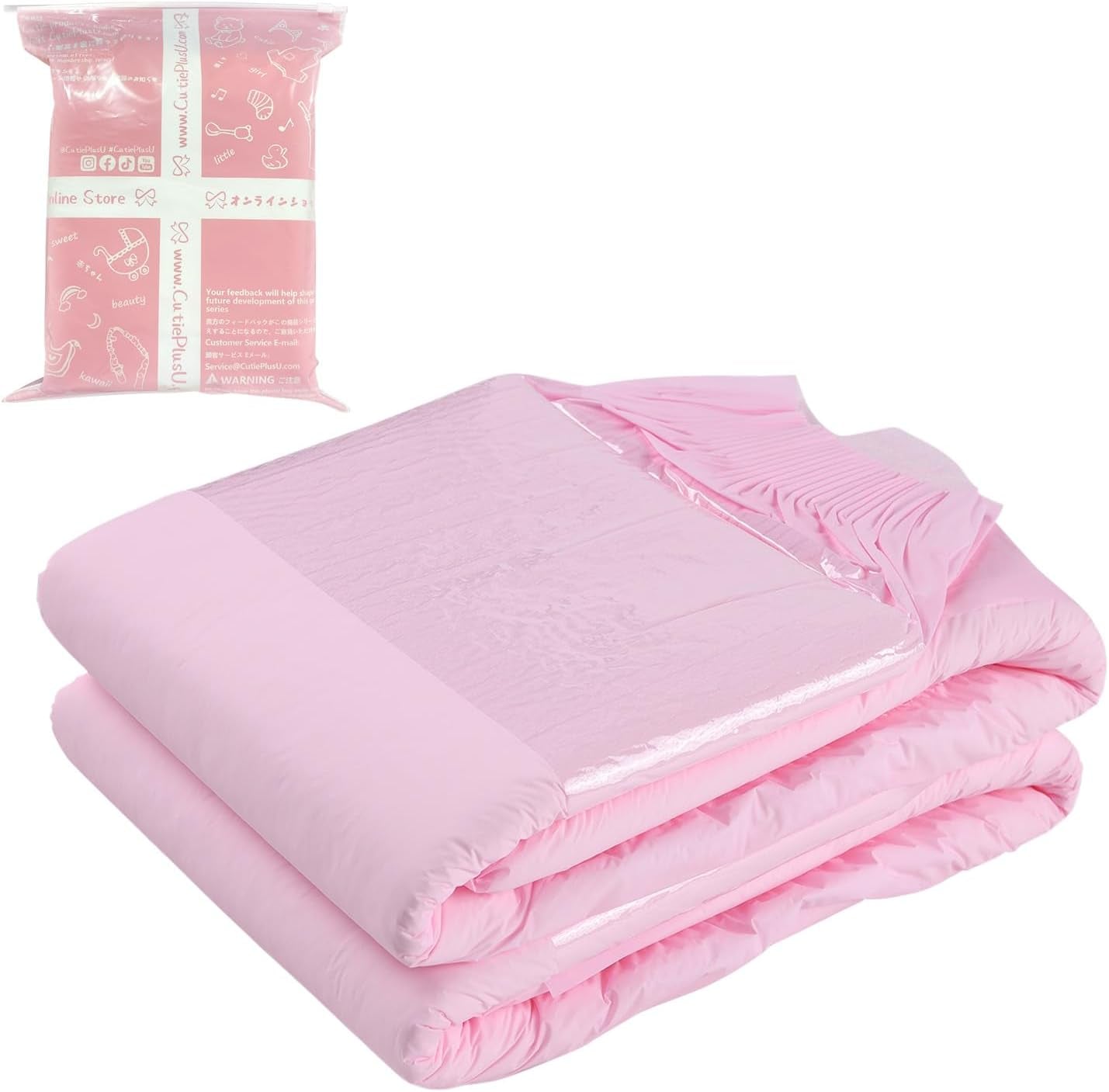 Scutece pentru adulți CutiePlusU, suprafață uscată, absorbție maximă peste noapte, scutec de incontinență de unică folosință – albastru, 2 bucăți (medii 71-96 cm)