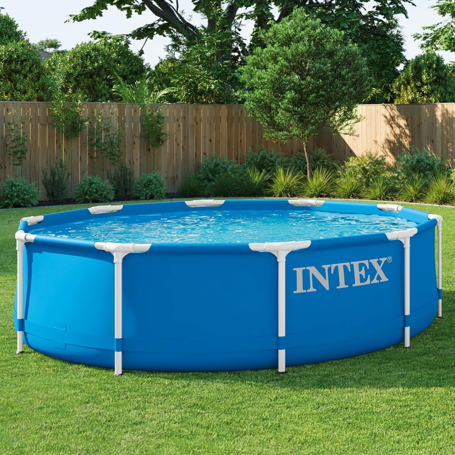 Piscină cu cadru metalic de 3 m x 76 cm cu pompă de filtrare, 4.485 litri, albastră, 305 x 76 cm, 28202UK