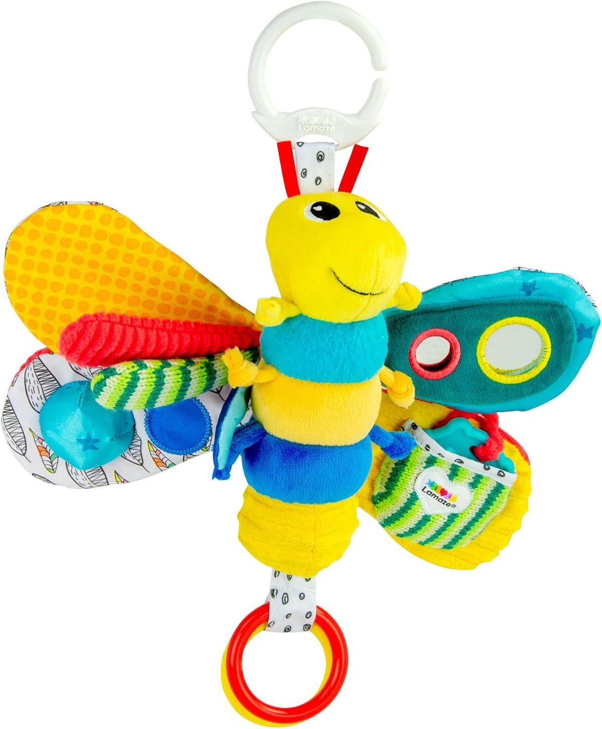Jucărie pentru copii Lamaze "Freddie, licuriciul" Clip & Go, jucărie de înaltă calitate pentru copii mici, pandantiv de prindere pentru a consolida relația părinte-copil, de la 0 luni, Culori multiple Jucarii Bebe Naty Shop Freddie Firefly