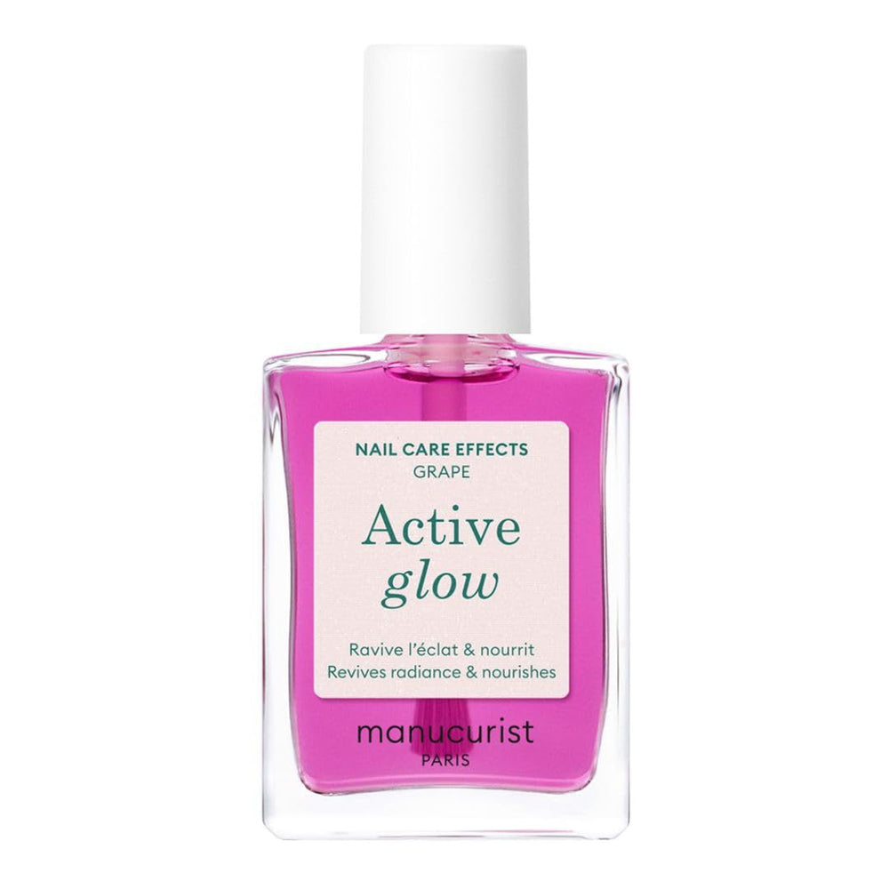 MANUCUIST Îngrijire Oja Repair Active Glow Raspberry (Roz) Bio-Based: Migdale dulci, Zmeură, Oja Hrănitoare și Lucioasă, Efect Roz Transparent - Oja Nude