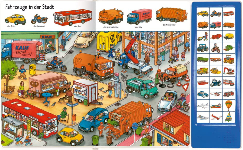 Atât de multe zgomote de vehicule: 30 de sunete (căutați imagini - găsiți cuvinte) Jucarii Bebe Naty Shop
