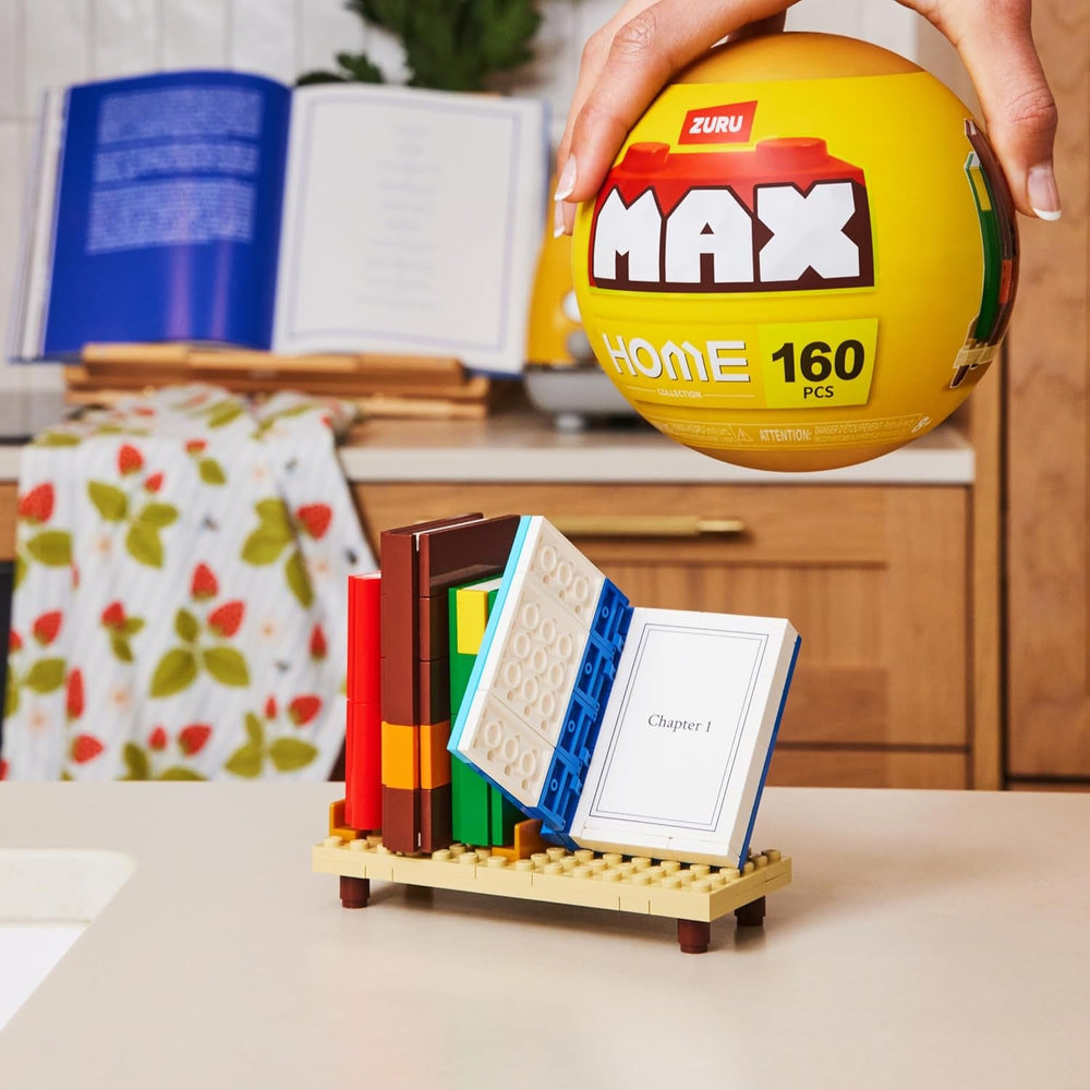 Max Build More Premium Home 4er-Pack von ZURU – Unboxing-Spielzeug & Klemmbausteine Sammlerminis mit bis zu 601 Teilen, Interaktive Designs zum Bauen & Aufstellen, Ab 8 Jahren