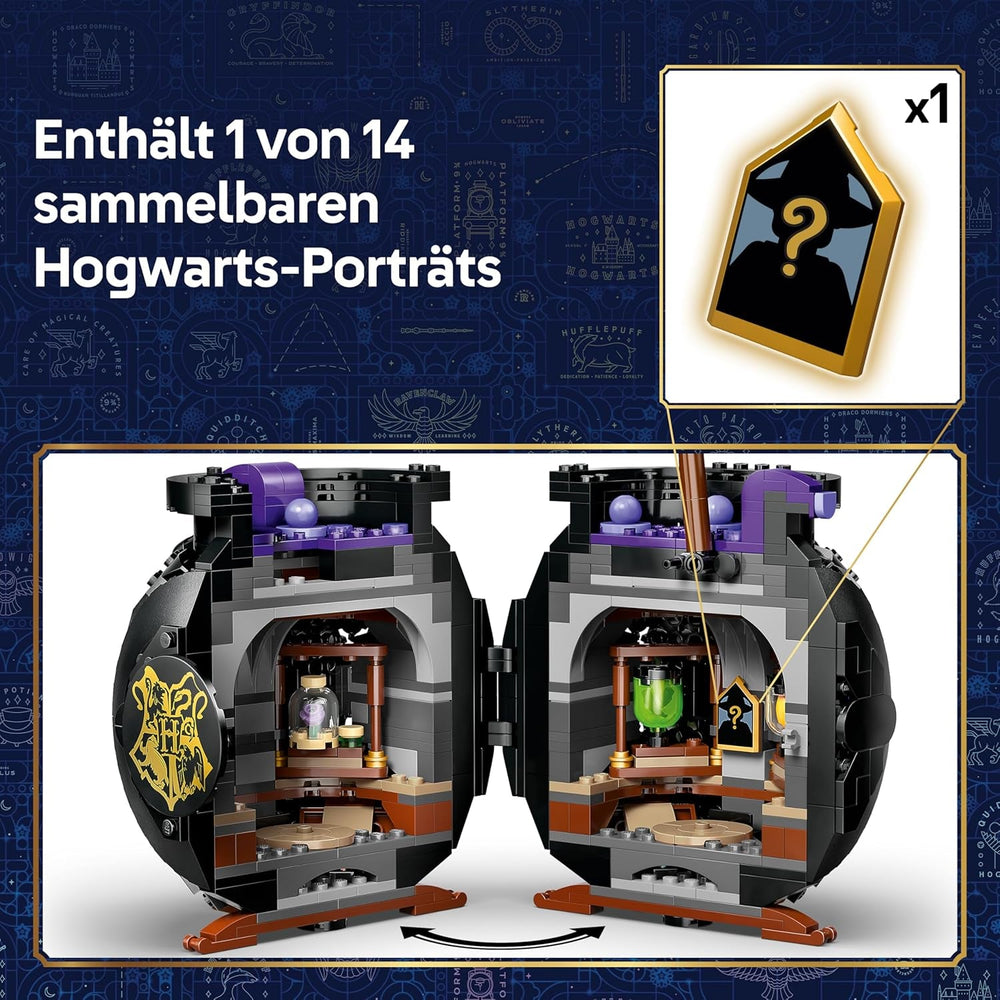 LEGO Harry Potter Kessel: Geheimes Klassenzimmer für Zaubertränke - DIY Set für Schreibtisch oder Schlafzimmer mit Patronus und Hermine und Snape Minifiguren - Geschenk für Kinder ab 10 Jahren - 76464