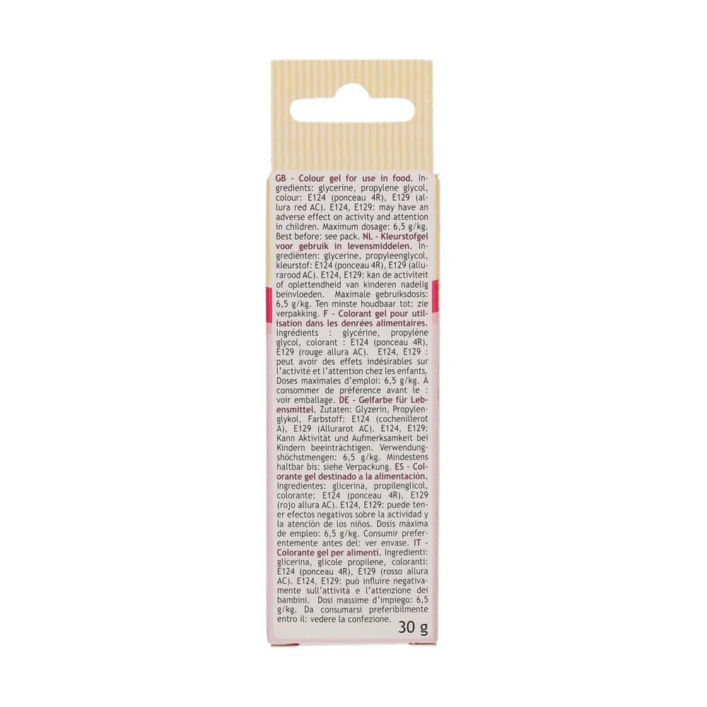 Colorant alimentar Funcakes, gel colorant alimentar, roșu mac: Colorant alimentar foarte concentrat pentru aluat, cremă, fondant și marțipan. Dozare ușoară. Picătură individuală pentru a crea culori vibrante. Halal. 30 g.