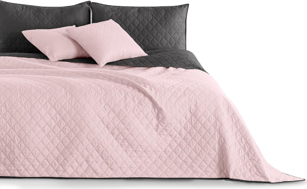 Decoking Cuvertură de pat 200 X 220 Cm Grafit Antracit Gri Argint Cuvertură de pat cu două fețe ușor de întreținut Axel Paturi si Cuverturi Besuche den DecoKing-Store Axel violet antracit 220 X 240 Cm