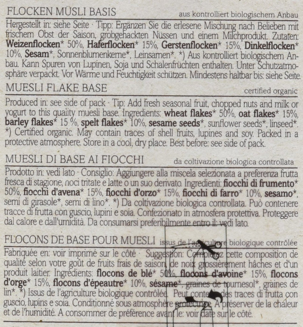 Verival Flakes Bază Muesli - Organic, pachet de 6 (6 x 1 kg)