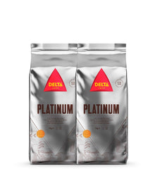 Cafea boabe Delta Cafés Platinum, 1 kg, 2 bucăți, Intensitate 12, amestec Arabica-Robusta