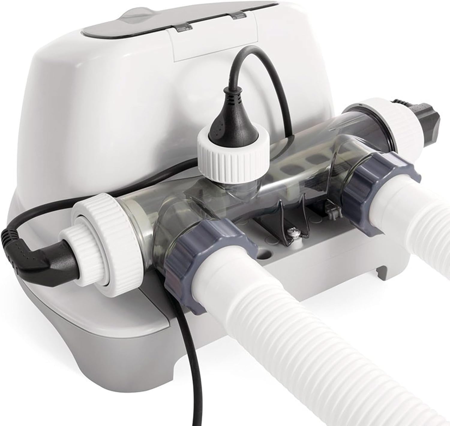 Intex 26670 – Sistem de filtrare cu apă sărată Krystal Clear, pentru pompă de filtrare 2650-12112 L/h, pentru piscine mici de până la 56800 L, plastic, alb