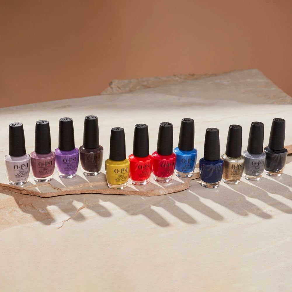 Oja OPI Nail Lacquer în nuanțe de albastru și verde – Oja cu uscare rapidă, rezistentă la ciobire și de lungă durată – durează până la 7 zile – cu pensulă ProWide extra-lată