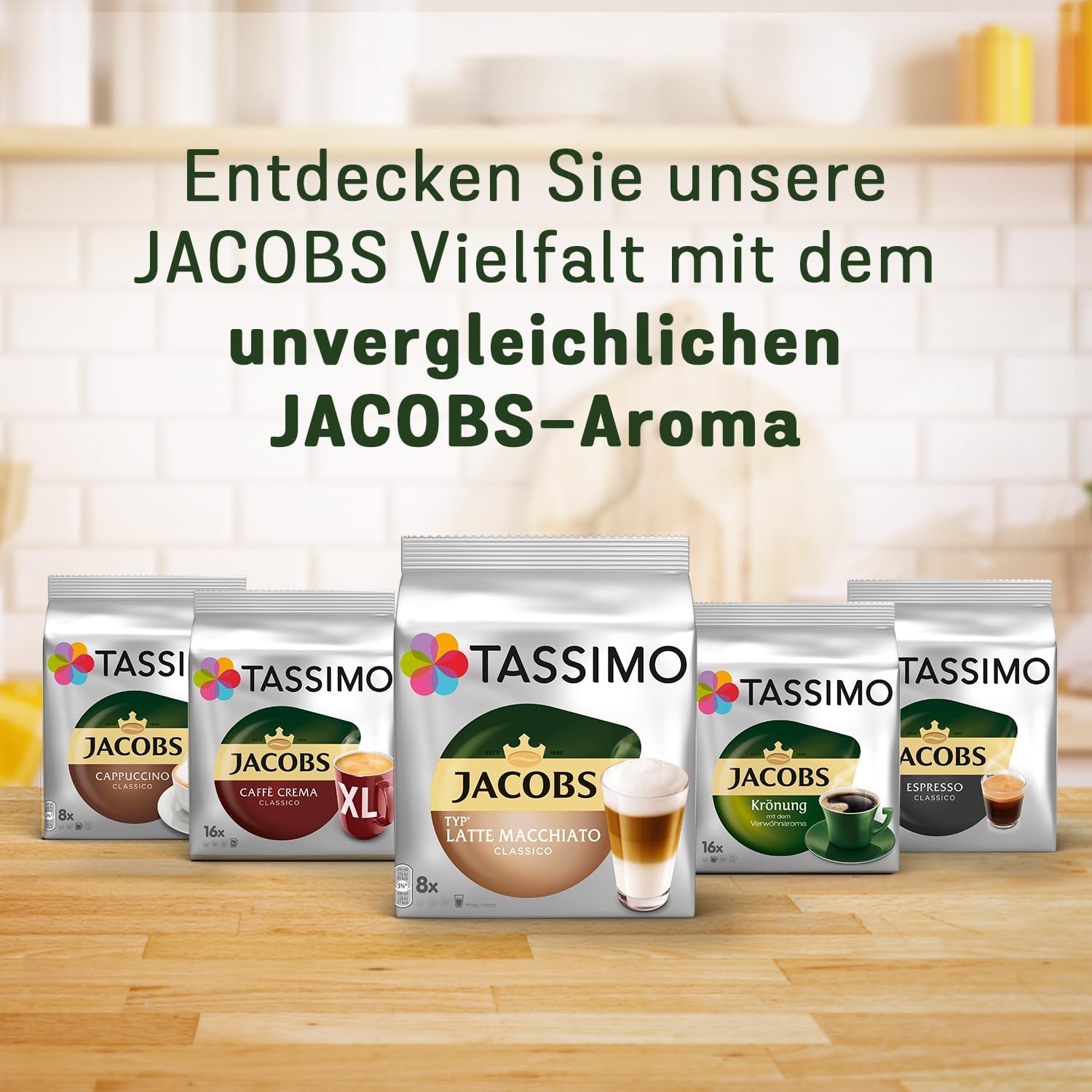 Tassimo Kapseln Jacobs Krönung, 5 x 16 Pads, 80 Kaffeekapseln