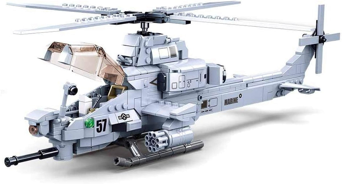Kampfhelikopter IV (482 Teile) [M38-B0838], Spielset, Klemmbausteine, Soldaten, mit Spielfigur, Army, bunt, Sluban Klemmbausteine SL95708