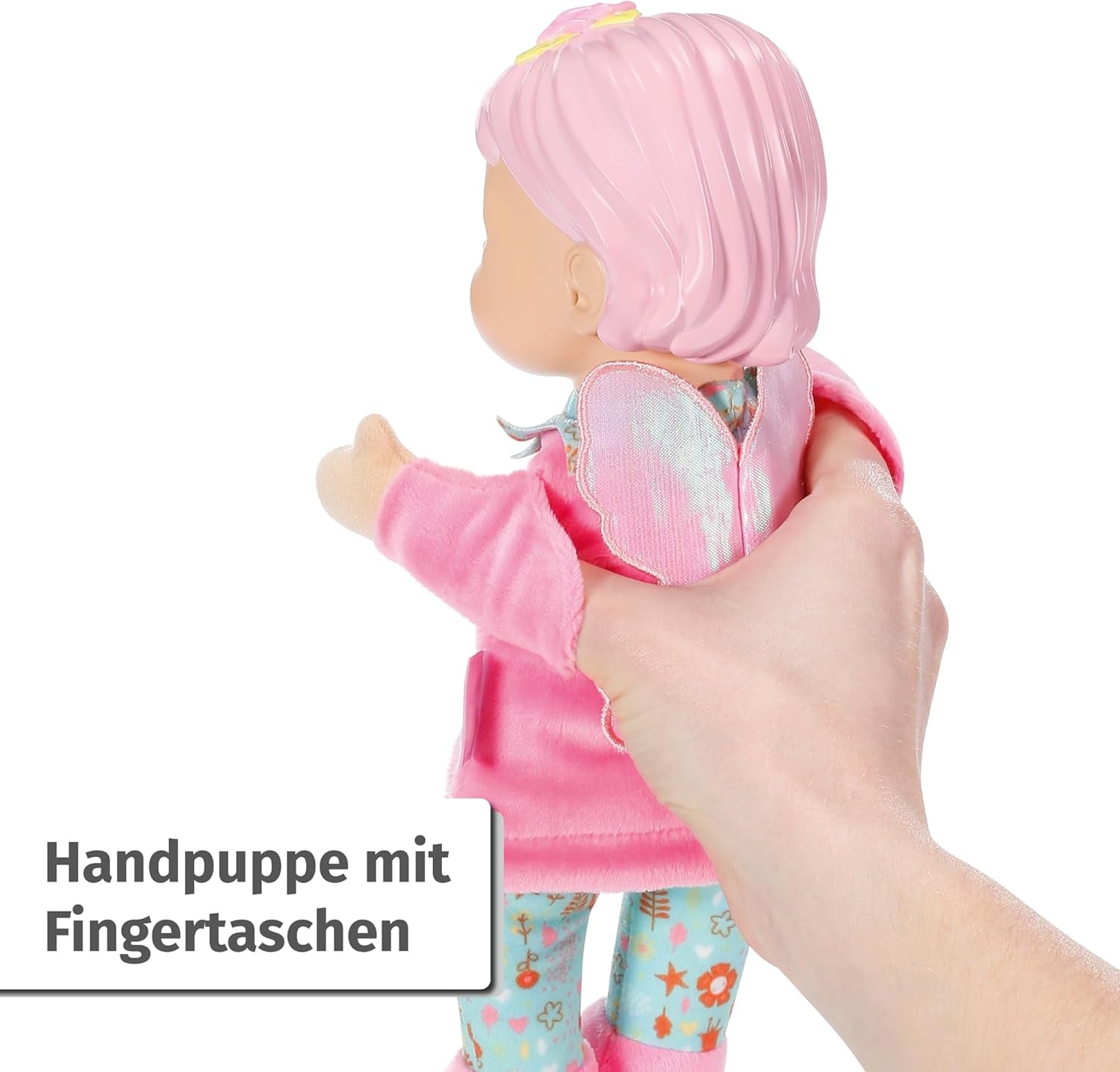BABY born for babies Fee, Puppe mit weichem Körper und Fingertaschen in den Armen, 26 cm große Handpuppe, 834695 Zapf Creation