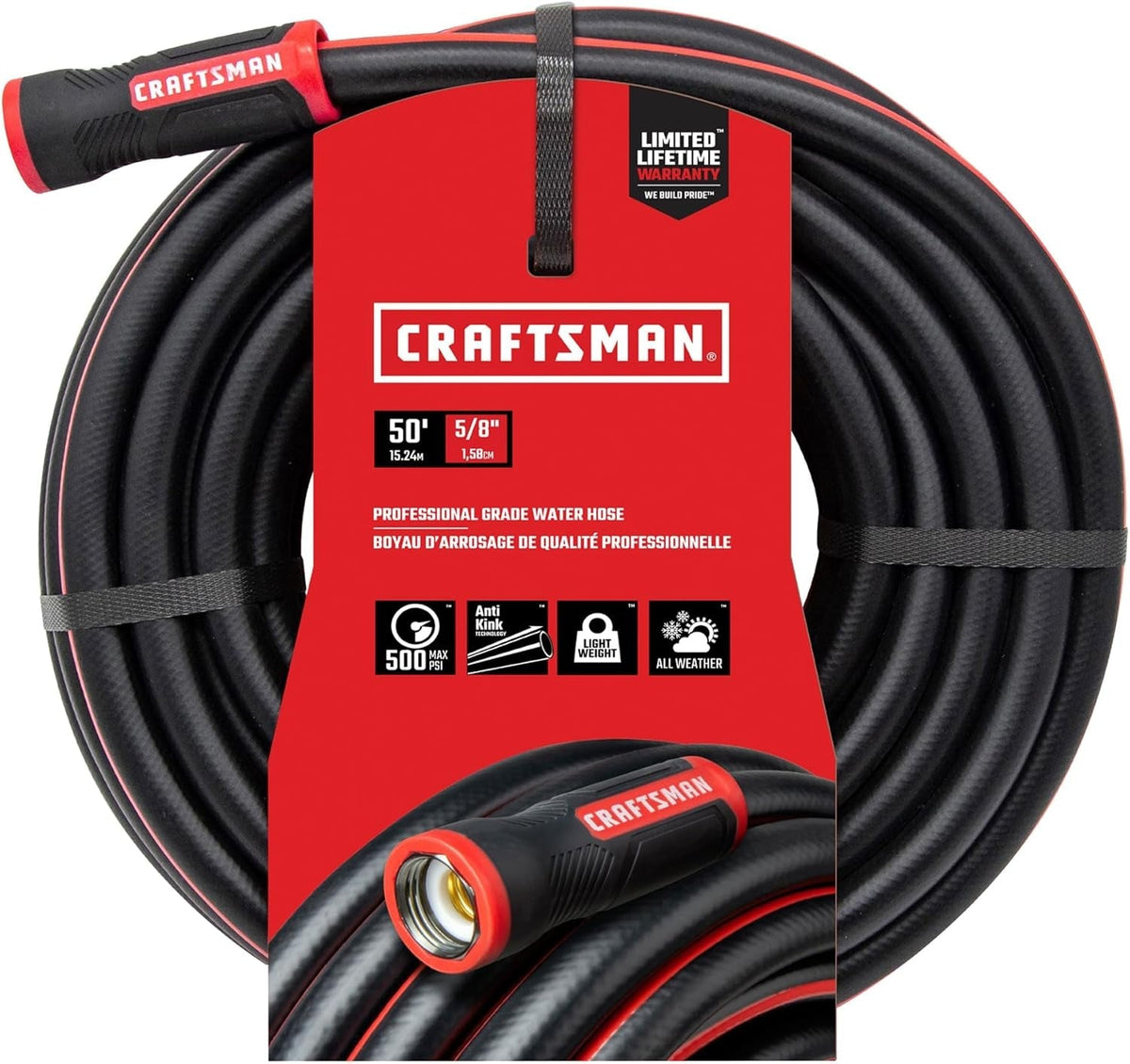 Furtun de apă robust, furtun flexibil, furtun de grădină, diametru 1,6 cm x lungime 15,2 m