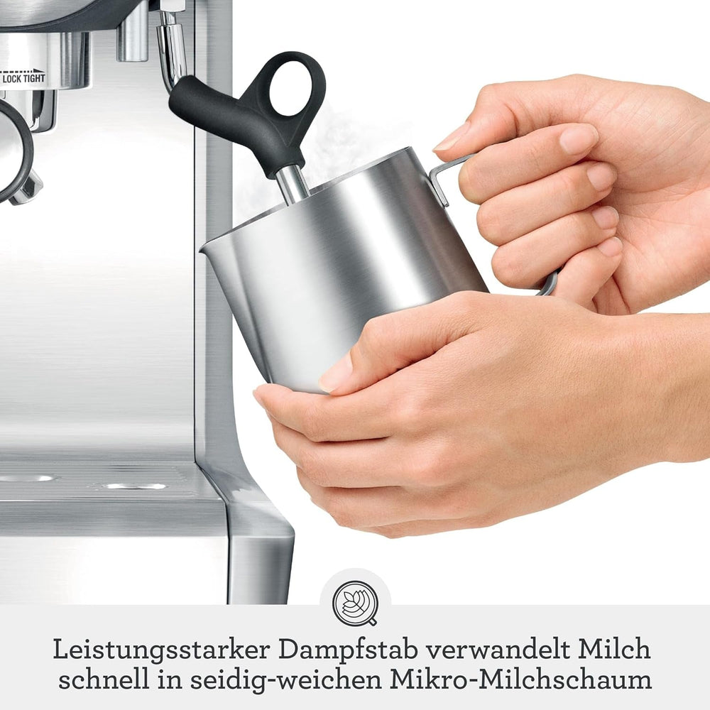 Sage - The Barista Express - Espressor cu spumator manual de lapte și râșniță integrată - 16 setări de măcinare, măcinare automată, spumă individuală de lapte - Trufă Neagră