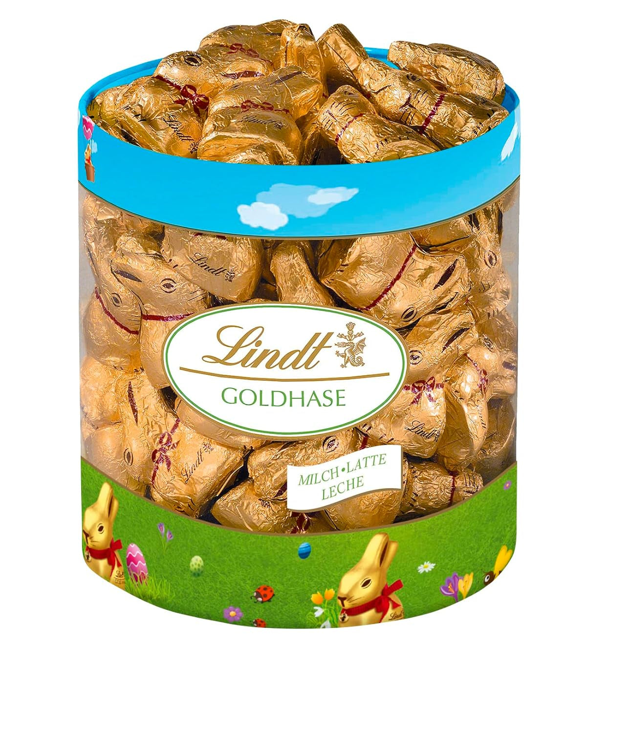 Mini Iepurași Aurii de Ciocolată | Pungă de 700g și Ediție Decorativă de Ciocolată | Pungă de 180g | Ouă premium de ciocolată cu lapte, ambalate vesel și colorat, pentru Paște | Ciocolată de Paște