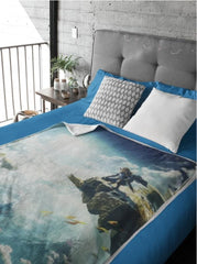 Pătură Sherpa Zelda - Sky Totk - 100 X 150 Cm - Official Licensed Product, Green, Twin Paturi si Cuverturi HÃ”MADICT