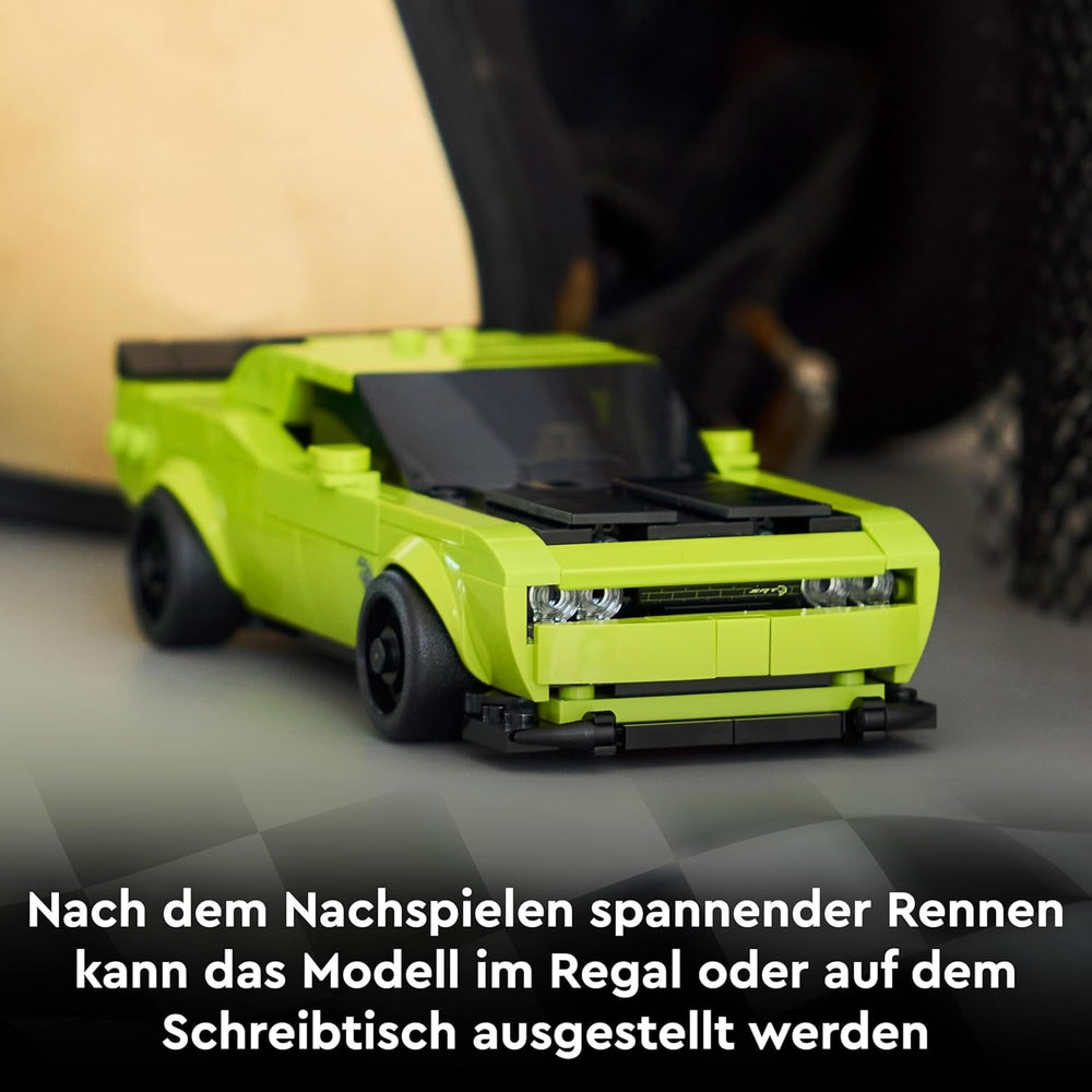 LEGO Speed Champions Dodge Challenger SRT Hellcat Sportwagen - Spielzeugauto mit 1 Minifigur zum Sammeln - Kreatives Rennauto - Rennauto zum Bauen - Geschenk für Jungen, Mädchen ab 9 Jahren 77237