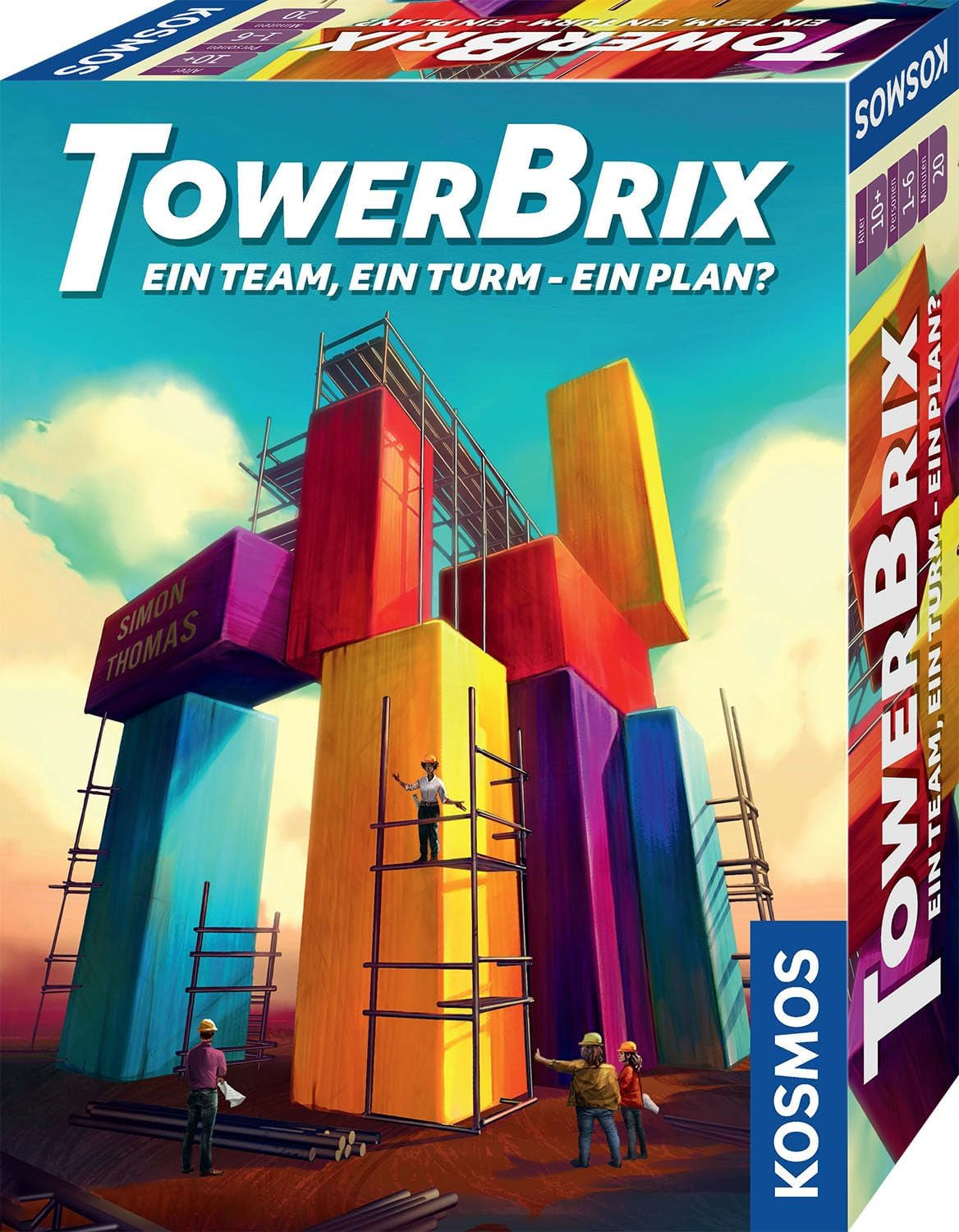 KOSMOS 684228 TowerBrix: O echipă, UN turn - UN plan? Joc de dexteritate cooperativ, construiți împreună fără un plan, joc de societate pentru 1-6 jucători cu vârsta de 10 ani și peste