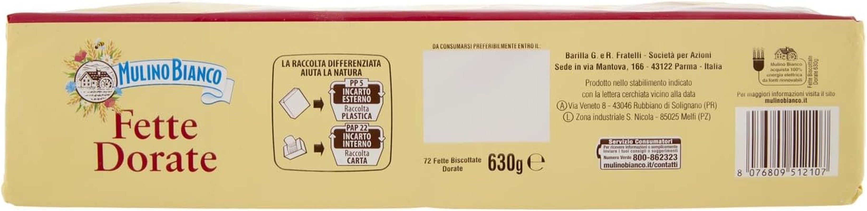 , Fat Biscottate Dorate - 630 gr