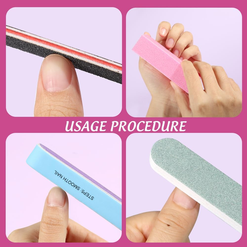 FANDAMEI 20 Stücke Buffer Für Nägel, Nagelfeilen Für Gelnägel, Profi Nagelfeile 100/180, Polierfeile Fingernägel, Feilen Für Gelnägel, Maniküre & Pediküre Set