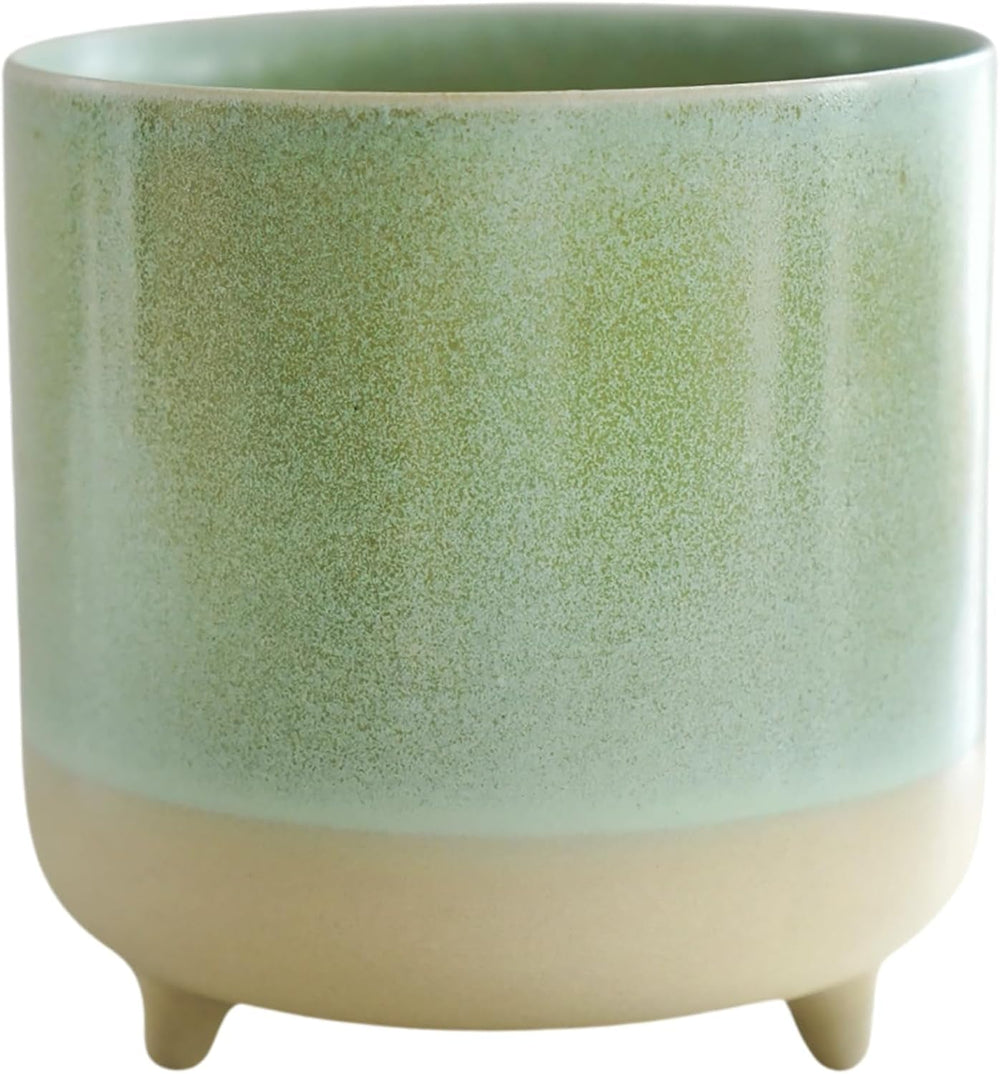 Ghiveci, ceramică, verde mentă, mat, reactiv, Î 8,5 cm x A 8 cm
