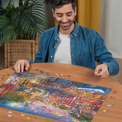 Ravensburger Puzzle 12000884 Sunset Amsterdam - puzzle jigsaw de 1000 de piese pentru adulți cu vârsta de peste 14 ani Puzzle Naty Shop